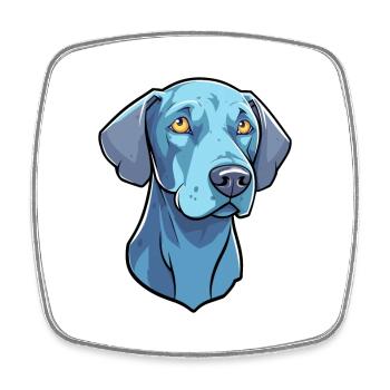 Blaue Spitzenhunderasse Cartoon Kawaii Illustration - Viereckiger Kühlschrankmagnet - Weiß - Vorne