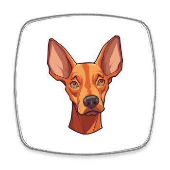 Cirneco Dell Ätna Hunderasse Cartoon Kawaii Illustration - Viereckiger Kühlschrankmagnet - Weiß - Vorne