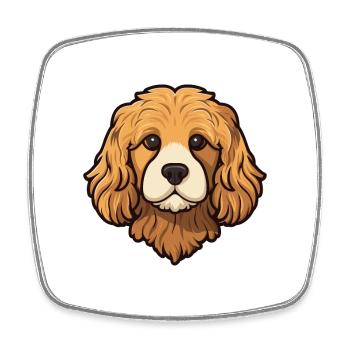Cockapoo chien race dessin animé kawaii illustration - Magnet carré - blanc - Devant