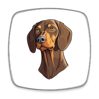 Belgian Pointer Dog Breed Cartoon Kawaii Illustrat - Square fridge magnet - white - Front