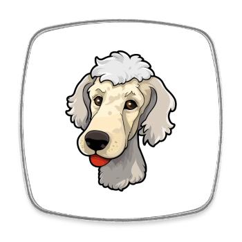 Bedlington Terrier Hunderasse Karikatur Kawaii Illust - Viereckiger Kühlschrankmagnet - Weiß - Vorne