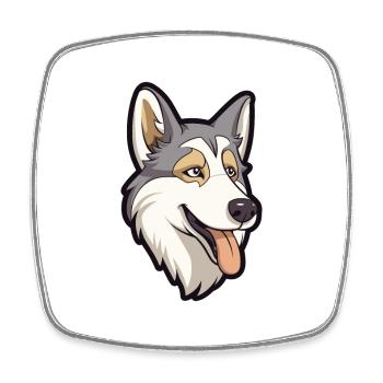 Tschechoslowakischer Wolfshund Hunderasse Cartoon Kawaii Illu - Viereckiger Kühlschrankmagnet - Weiß - Vorne