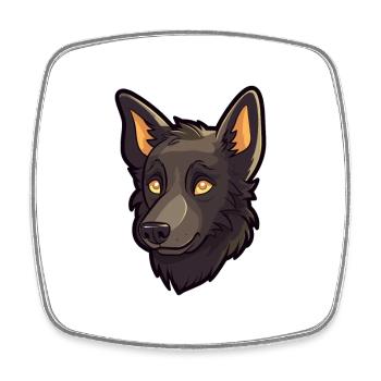 Belge Groenendael Chien Race Cartoon Kawaii Illus - Magnet carré - blanc - Devant