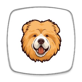 Chow Chow Hunderasse Cartoon Kawaii Illustration - Viereckiger Kühlschrankmagnet - Weiß - Vorne