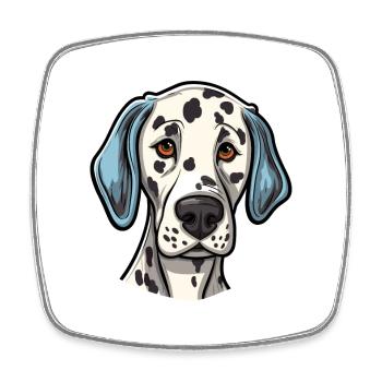 Dalmatinische Hunderasse Cartoon Kawaii Illustration - Viereckiger Kühlschrankmagnet - Weiß - Vorne
