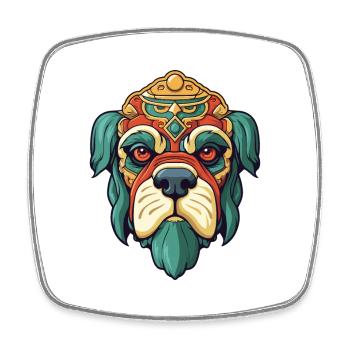 Chinese Imperial Dog Breed Cartoon Kawaii Illustra - Square fridge magnet - white - Front