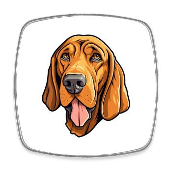 Bavarian Mountain Hound Dog Breed Cartoon Kawaii I - Square fridge magnet - white - Front