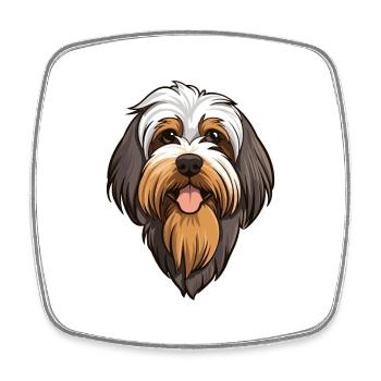 Drentsche Patrijshond Dog Breed Cartoon Kawaii Ill - Square fridge magnet - white - Front