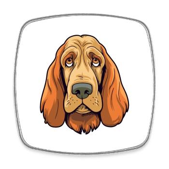 Basset Fauve De Bretagne Dog Breed Cartoon Kawaii - Square fridge magnet - white - Front