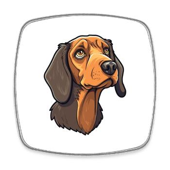 Auvergne Pointing Dog Breed Cartoon Kawaii Illustr - Square fridge magnet - white - Front