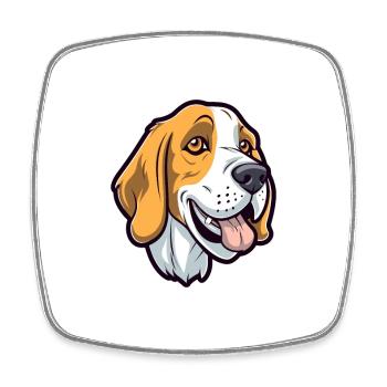 Chien Francais Dog Breed Cartoon Kawaii Illustrati - Square fridge magnet - white - Front