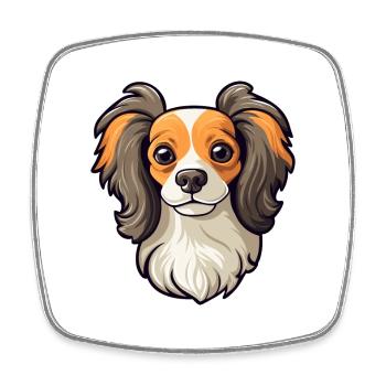 Continental Spielzeug Spaniel Hunderasse Cartoon Kawaii I - Viereckiger Kühlschrankmagnet - Weiß - Vorne