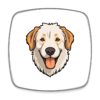 Central Asian Shepherd Dog Breed Cartoon Kawaii Il - Square fridge magnet - white - Front