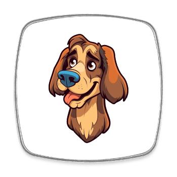 Cimarron Uruguayo Dog Breed Cartoon Kawaii Illustr - Square fridge magnet - white - Front