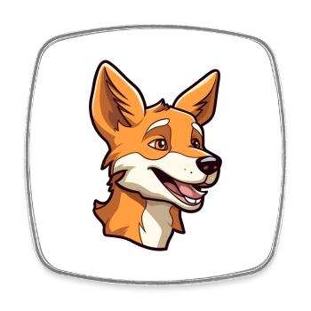 Dingo Dog Breed Cartoon Kawaii Illustration - Square fridge magnet - white - Front