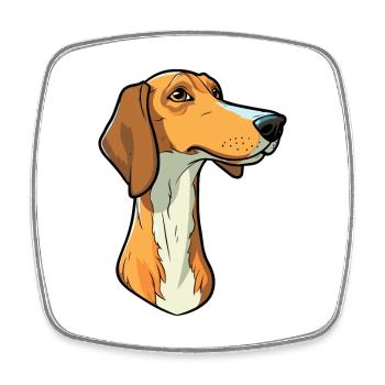 Chien de chasse crétois race de chien Cartoon Kawaii Illustration - Magnet carré - blanc - Devant