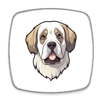 Anatolischer Schäferhund Rasse Cartoon Kawaii Illust - Viereckiger Kühlschrankmagnet - Weiß - Vorne