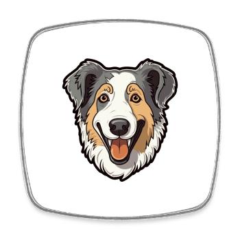 Baskischer Schäferhund Rasse Cartoon Kawaii Illustrat - Viereckiger Kühlschrankmagnet - Weiß - Vorne