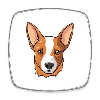 Basenji Hunderasse Cartoon Kawaii Illustration - Viereckiger Kühlschrankmagnet - Weiß - Vorne
