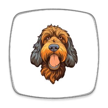 Barbet Dog Breed Cartoon Kawaii Illustration - Square fridge magnet - white - Front