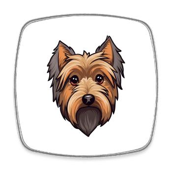Australian Silky Terrier Dog Breed Cartoon Kawaii - Square fridge magnet - white - Front