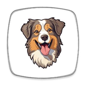 Berger australien chien race Cartoon Kawaii Illus - Magnet carré - blanc - Devant