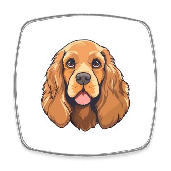 American Cocker Spaniel chien race Cartoon Kawaii I - Magnet carré - blanc - Devant