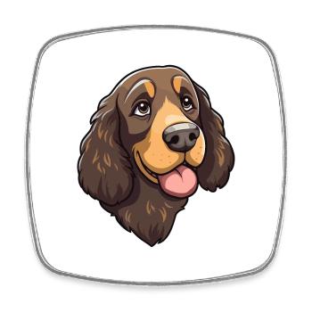 American Water Spaniel Dog Breed Cartoon Kawaii Il - Viereckiger Kühlschrankmagnet - Weiß - Vorne