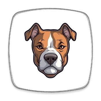 American Pitbull Terrier Dog Breed Cartoon Kawaii - Square fridge magnet - white - Front