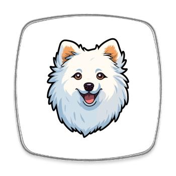 Chien esquimau américain race Cartoon Kawaii Illustrat - Magnet carré - blanc - Devant