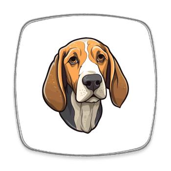 American Foxhound Hunderasse Cartoon Kawaii Illustration - Viereckiger Kühlschrankmagnet - Weiß - Vorne