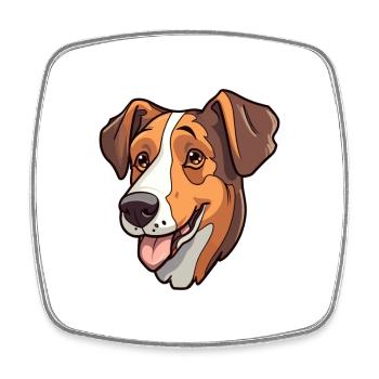 Ariegeois race de chien dessin animé kawaii illustration - Magnet carré - blanc - Devant