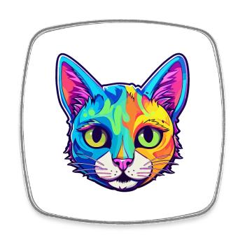 Bombay Cat Breed Aquarelle Cartoon Kawaii Pet - Magnet carré - blanc - Devant