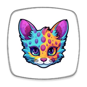 Australischer Nebel Katze Aquarell Cartoon Kawaii - Viereckiger Kühlschrankmagnet - Weiß - Vorne