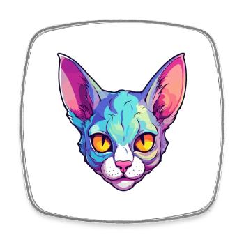 Chypre chat race aquarelle dessin animé kawaii animal de compagnie - Magnet carré - blanc - Devant