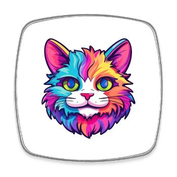 Ragamuffin Cat Breed Aquarelle Cartoon Kawaii Pet - Magnet carré - blanc - Devant