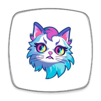 Ragdoll Cat Breed Aquarelle Cartoon Kawaii Pet - Magnet carré - blanc - Devant
