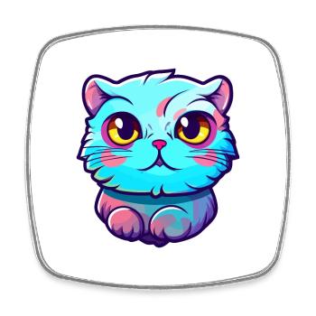 Scottish Fold Cat Breed Aquarell Cartoon Kawaii - Viereckiger Kühlschrankmagnet - Weiß - Vorne