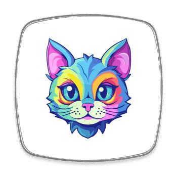Colorpoint chat persan aquarelle dessin animé Kawaii - Magnet carré - blanc - Devant