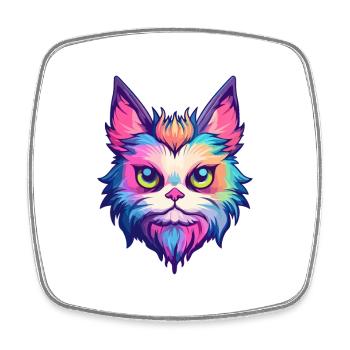 Birma Katze Rasse Aquarell Cartoon Kawaii Haustier - Viereckiger Kühlschrankmagnet - Weiß - Vorne