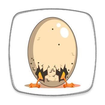 Oeuf de poule drôle - Chicken Coop Cartoon - Magnet carré - blanc - Devant