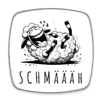 schmäh schmäääh schaf wortspiel witz joke - Viereckiger Kühlschrankmagnet - Weiß - Vorne