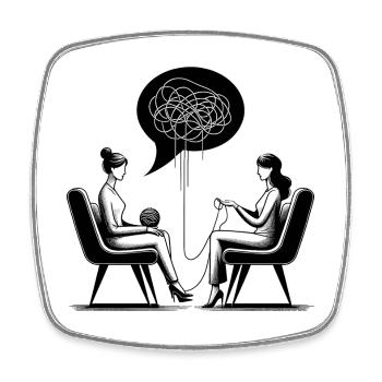psychotherapie - Viereckiger Kühlschrankmagnet - Weiß - Vorne