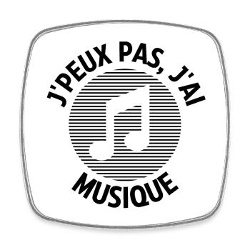 J peux pas j ai musique note - Magnet carré - blanc - Devant
