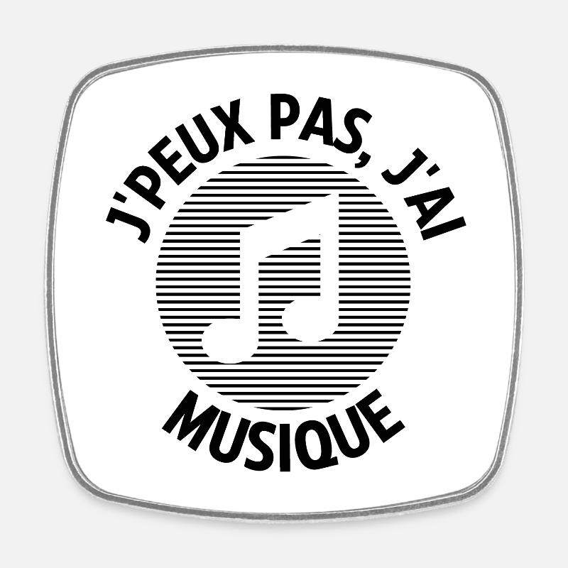 J peux pas j ai musique note - Magnet carré - blanc