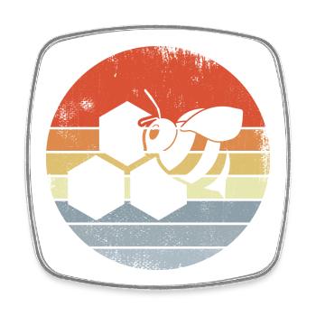 Dessin d’abeille mellifère - Magnet carré - blanc - Devant