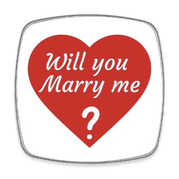 Will you marry me? - Square fridge magnet - white - Front