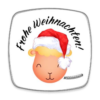 Weihnachtsschaf Lamm Frohe Weihnachten schwarz - Viereckiger Kühlschrankmagnet - Weiß - Vorne