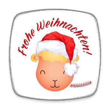 Frohe Weihnachten Weihnachtsschaf Lamm rot - Viereckiger Kühlschrankmagnet - Weiß - Vorne