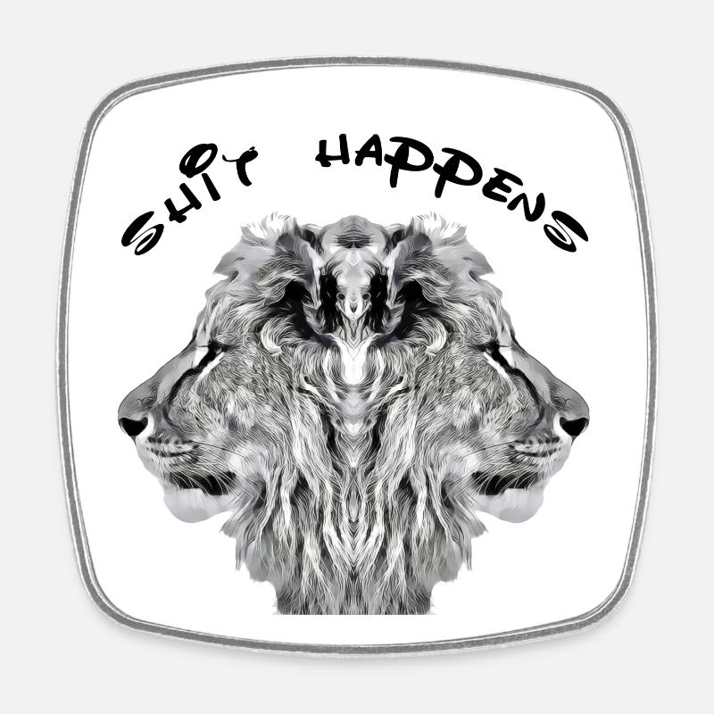Shit happens - bad luck - Square fridge magnet - white